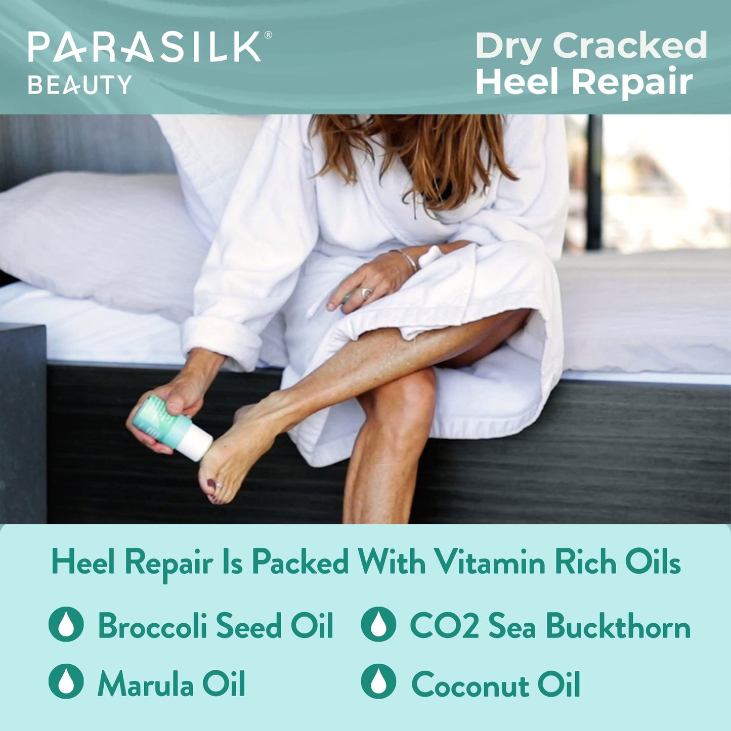 Parasilk Beauty Lemongrass Heel Repair Moisturizing Stick for Dry, Cracked Feet. Superior Antioxidant Oils & Wax Repair & Soften Dry Skin, Nighttime Foot Balm