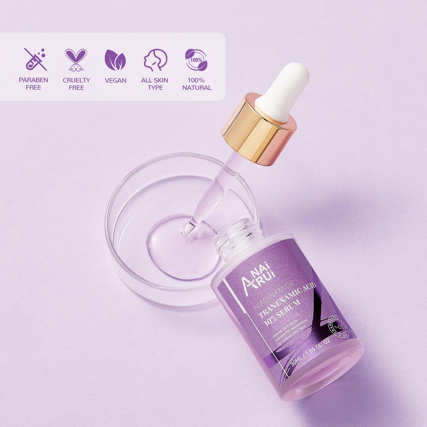 ANAI RUI 10% Tranexamic Acid Serum With Niacinamide,Kojic acid, Arbutin,Ceramide, for Uneven Skin Tone 1.05 FL.Oz