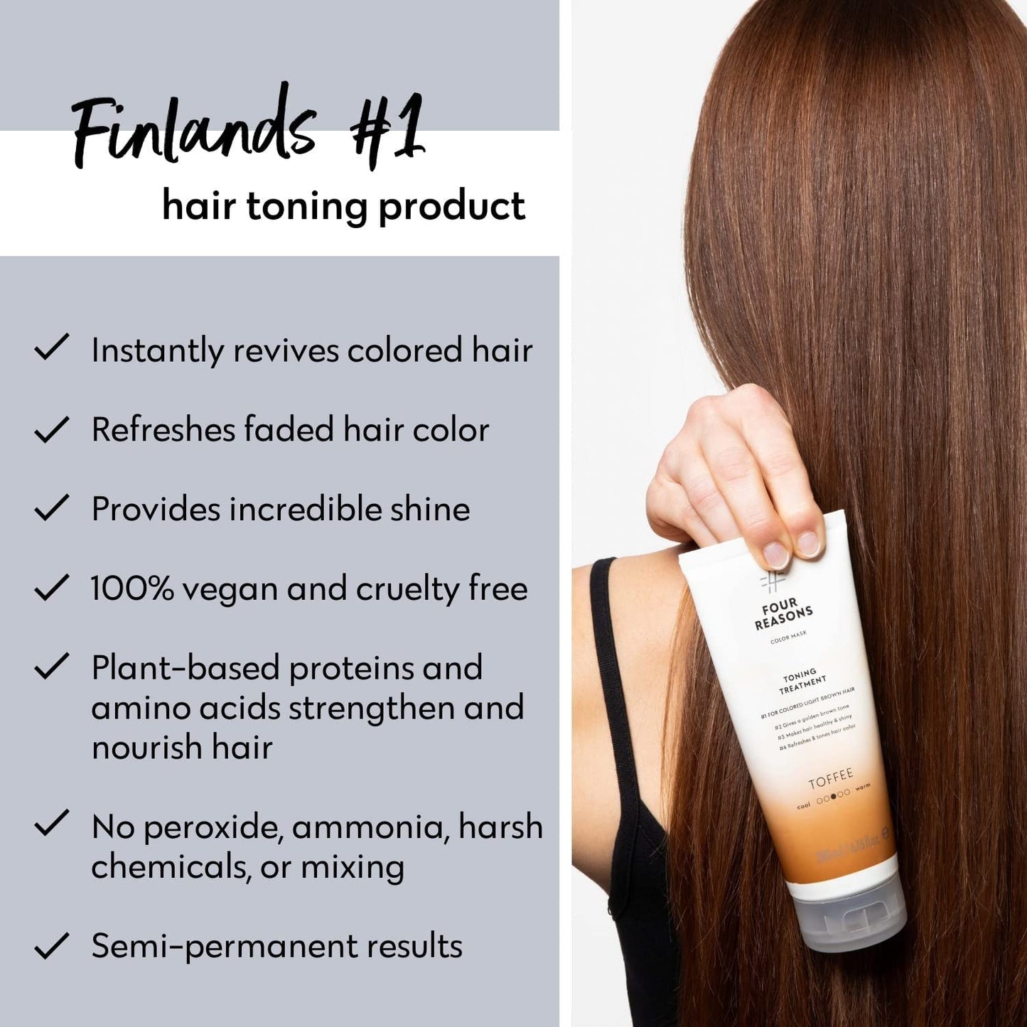 Color Mask - Toffee | Semi-Permanent Hair Toner & Conditioner for Color-Treated Hair - 6.76 fl oz - Vegan & Cruelty-Free