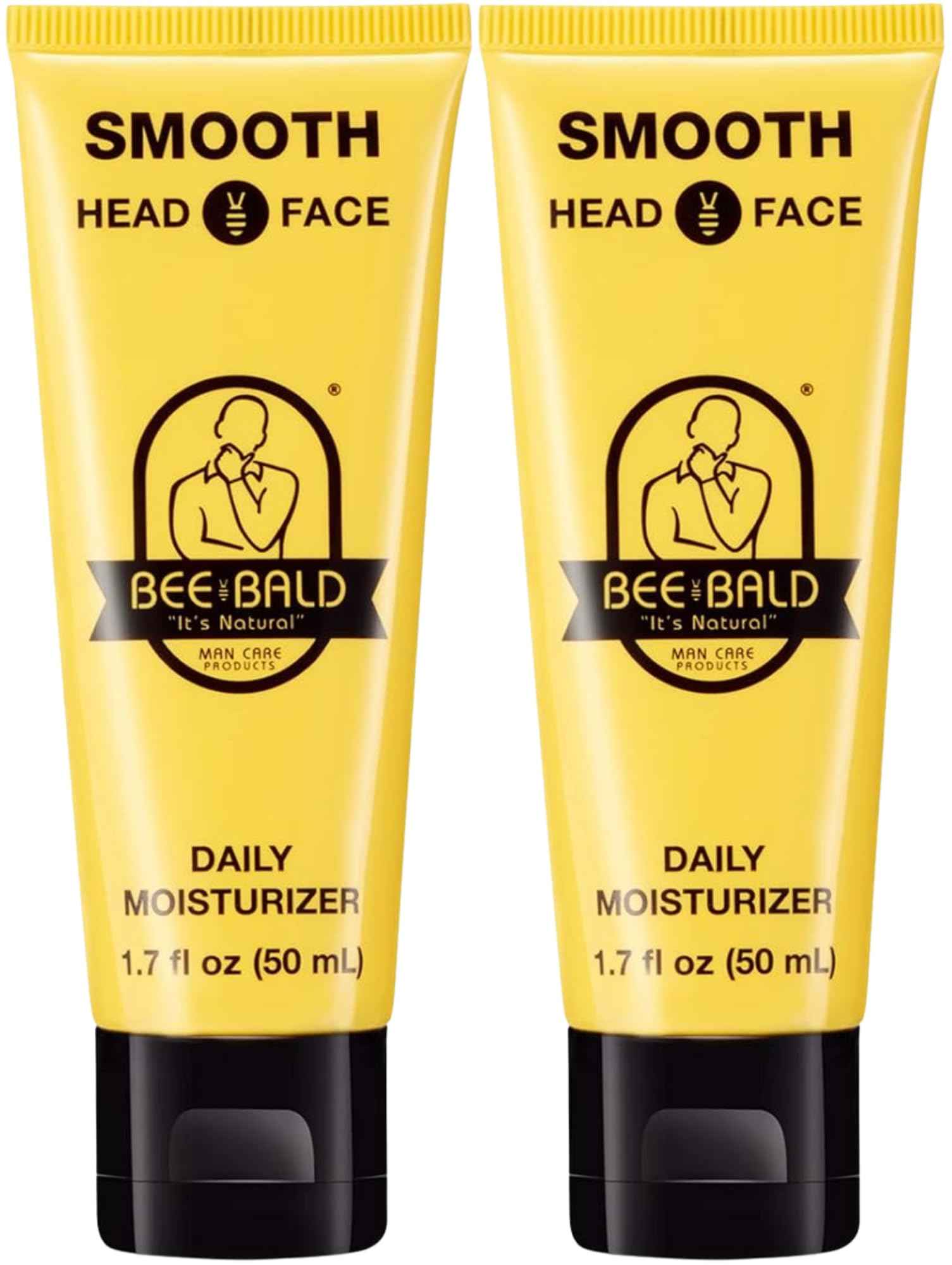 Bee Bald SMOOTH Daily Moisturizer Hydrates & Tones Away Fine Lines, Wrinkles and Dry Patches; Helps Control Oil & Shine to Feel Cool, Fresh and Comfortable, 1.7 Fl Oz (Pack of 2)