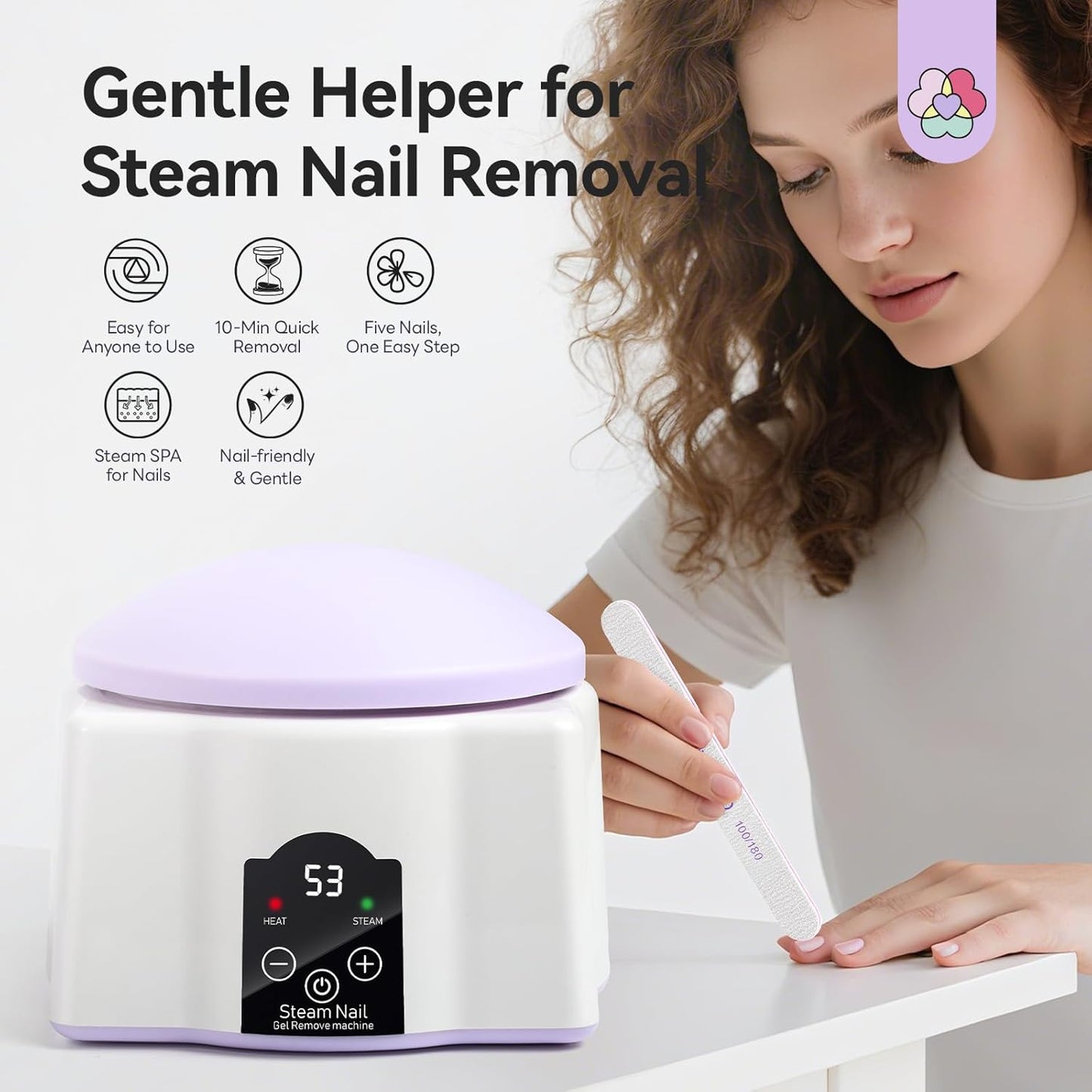 Saviland Nail Polish Remover Machine - Acetone Gel & Soaking Bowl for Acrylic Nails | Home DIY Use