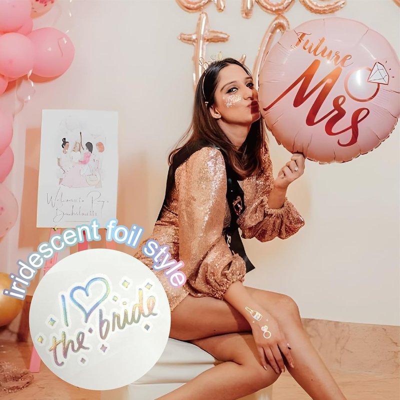 Wedding Cheers Bachelorette Temporary Tattoos - 80+ Glitter Designs | Fun Party Favors for Bridesmaids & Bridal Showers