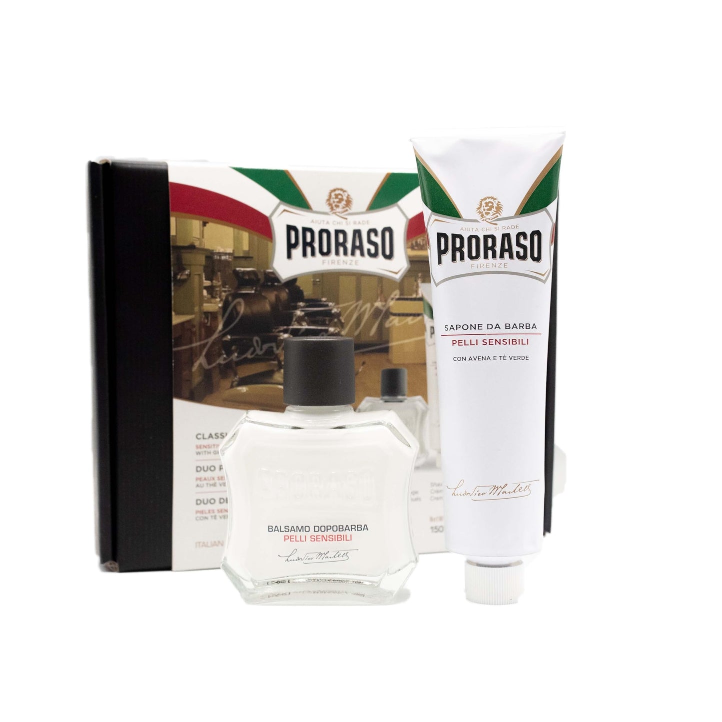 Proraso Shaving Kit - Sensitive Skin Shaving Cream & After Shave Balm for Easily Irritated Skin - Premium Italian Shave Kit Duo for Men - Gift Set for Men