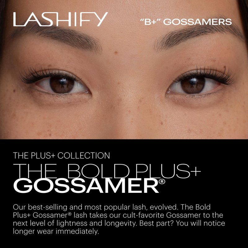 Lashify Bold Plus+ 12mm Gossamer Eyelash Extensions Refill in Black, Easy DIY False Lashes for the Most Delicate, Natural and Long Lasting Look