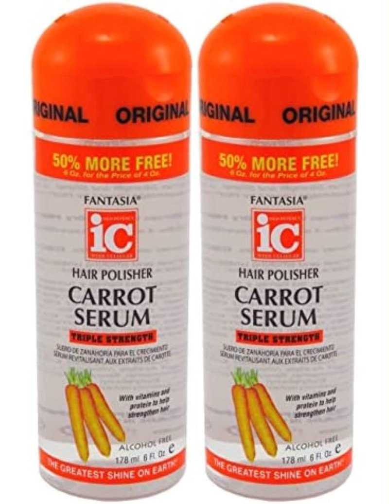 Carrot Hair Polisher Serum - Nourishing Formula for Shiny Hair | 6 Ounce (2 Pack)
