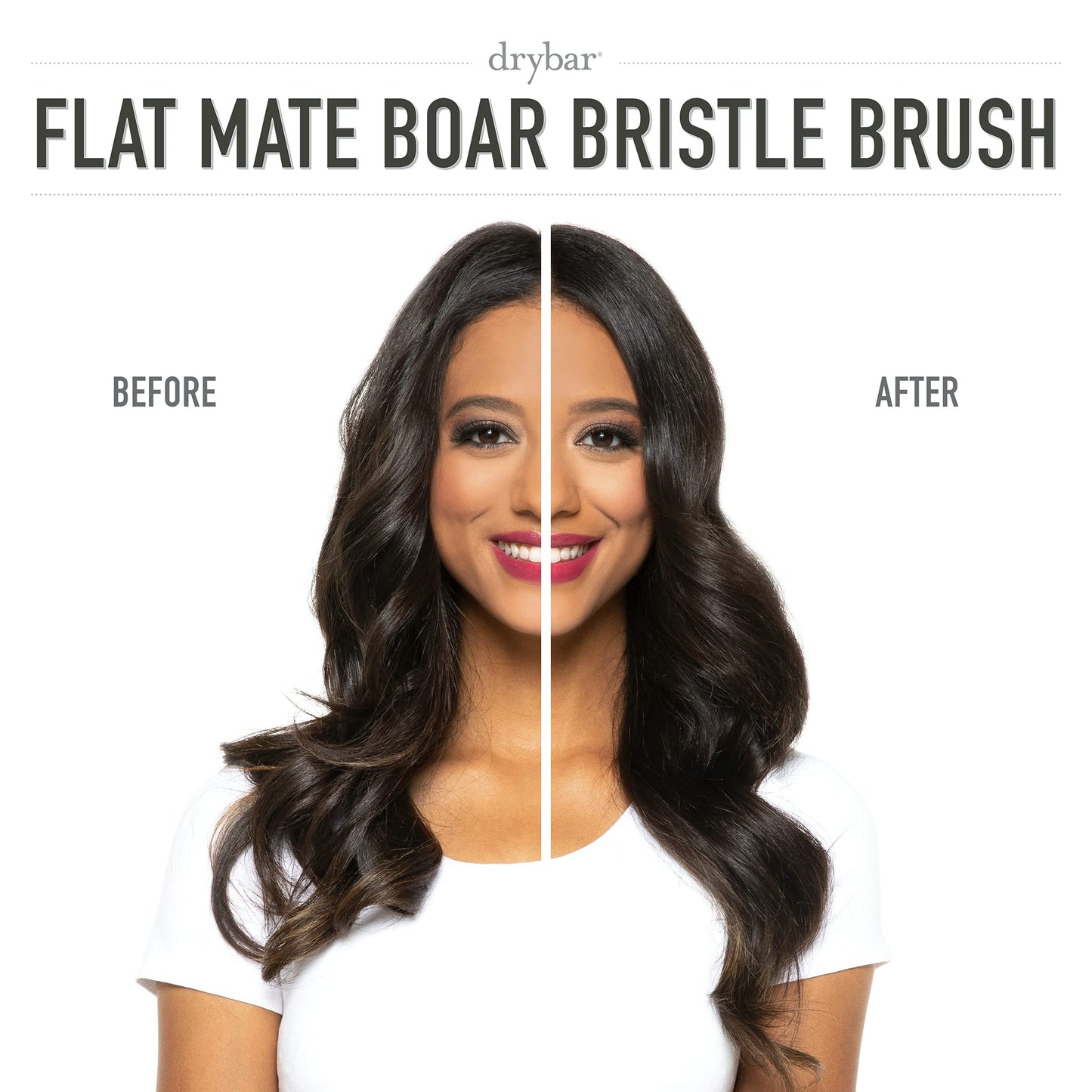 Drybar Flat Mate Boar Bristle Brush, Dark Grey