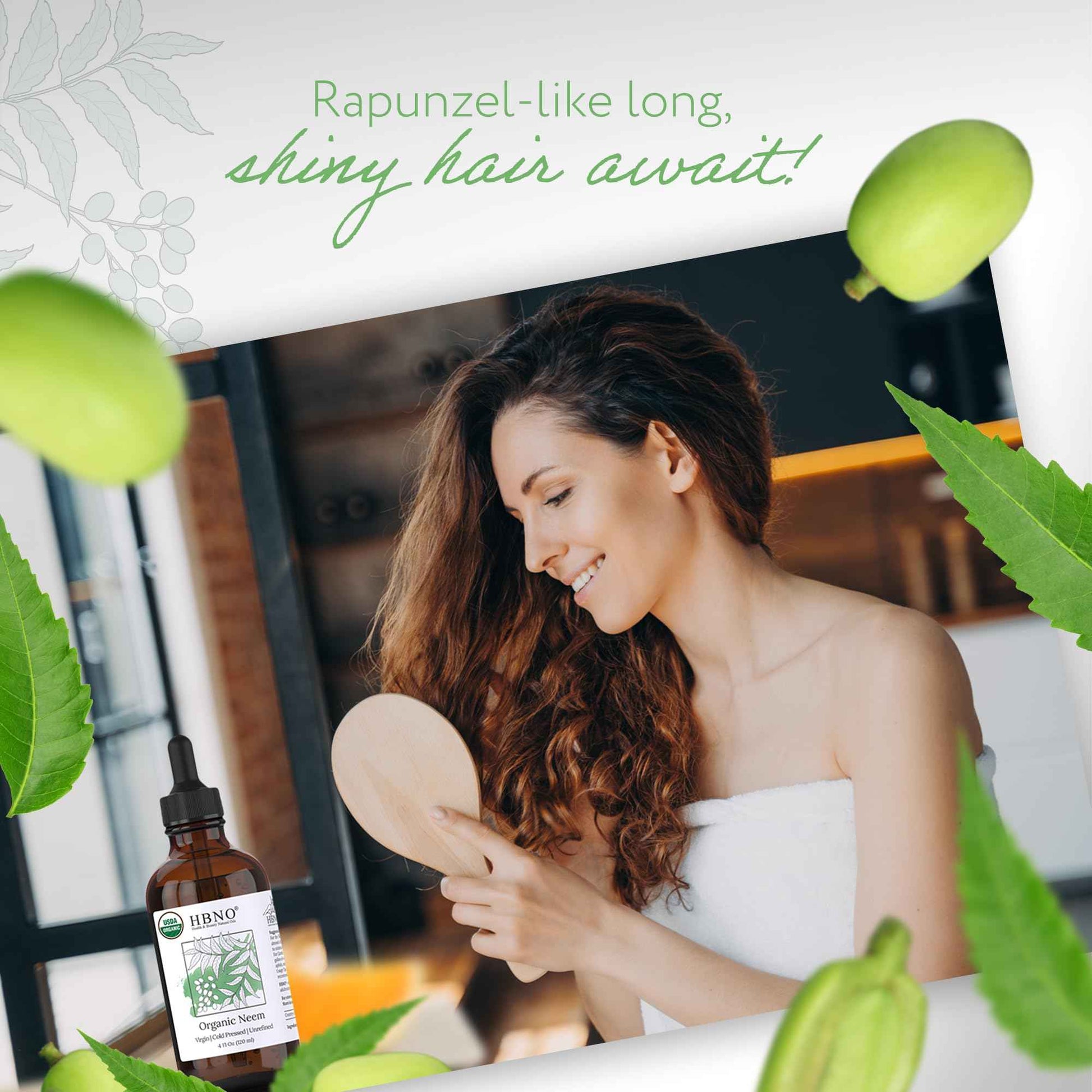 HBNO Organic Neem Oil - 4 oz (120ml) Value Size - Ideal for Face wash, Lotions, Skincare, and Hair Care Products (Glass Bottle)