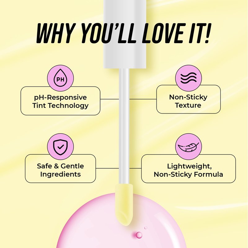 The Beauty Spy Yuli Color Changing Lip Oil | Hydrating Lip Gloss Korean | pH-Reactive Non Sticky Lip Gloss Formula With Argan Oil, Squalane, Shea Butter | Glass Shine Effect (Yuzu)