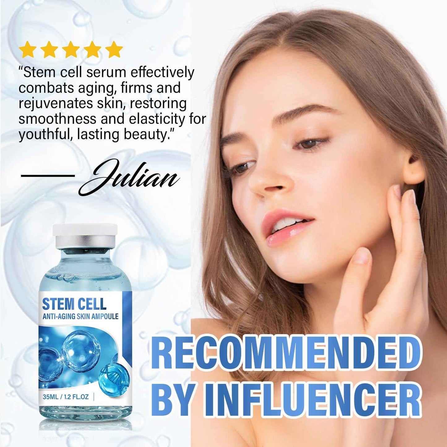 Stem Cell Serum for Face,Face Serum to Fight Against Age,Microneedling S-erum Nourishes Skin,Reduces Wrinkles,Supports Use With Microneedling