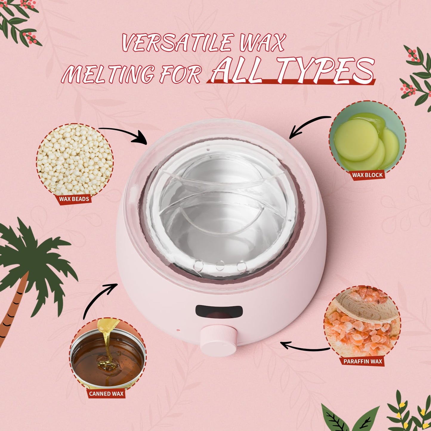 Ajoura Digital Wax Warmer, 10 minutes Quick-Heat Hair Removal Kit with Precision Temp. Control, Wax Heater including 30 Waxing Sticks & 2 Pairs of Gloves, Ideal Home & Salon Use for Whole Body