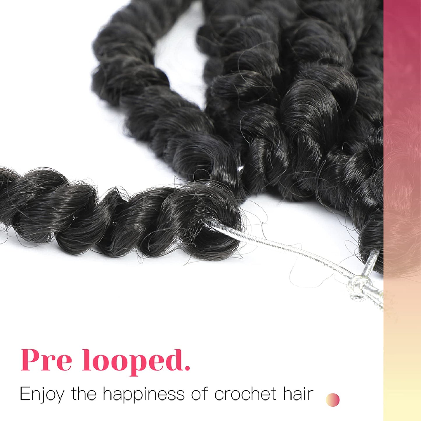 BOHOBABE Passion Twist Crochet Hair 24 Inch for Black Women, Pre-twisted,2#
