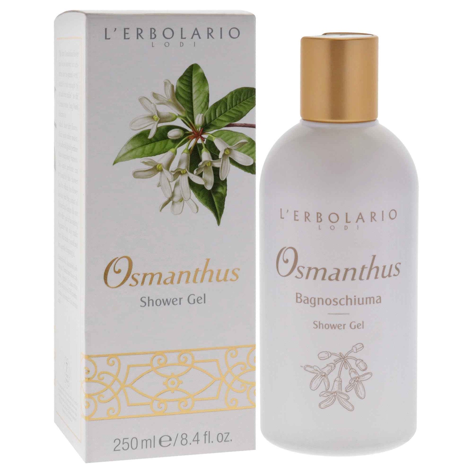 L'Erbolario Shower Gel - Moisturizing Body Wash with Floral Fragrance - Toning and Protecting Floral Body Soap for Radiant Skin - Osmanthus - 8.4 oz