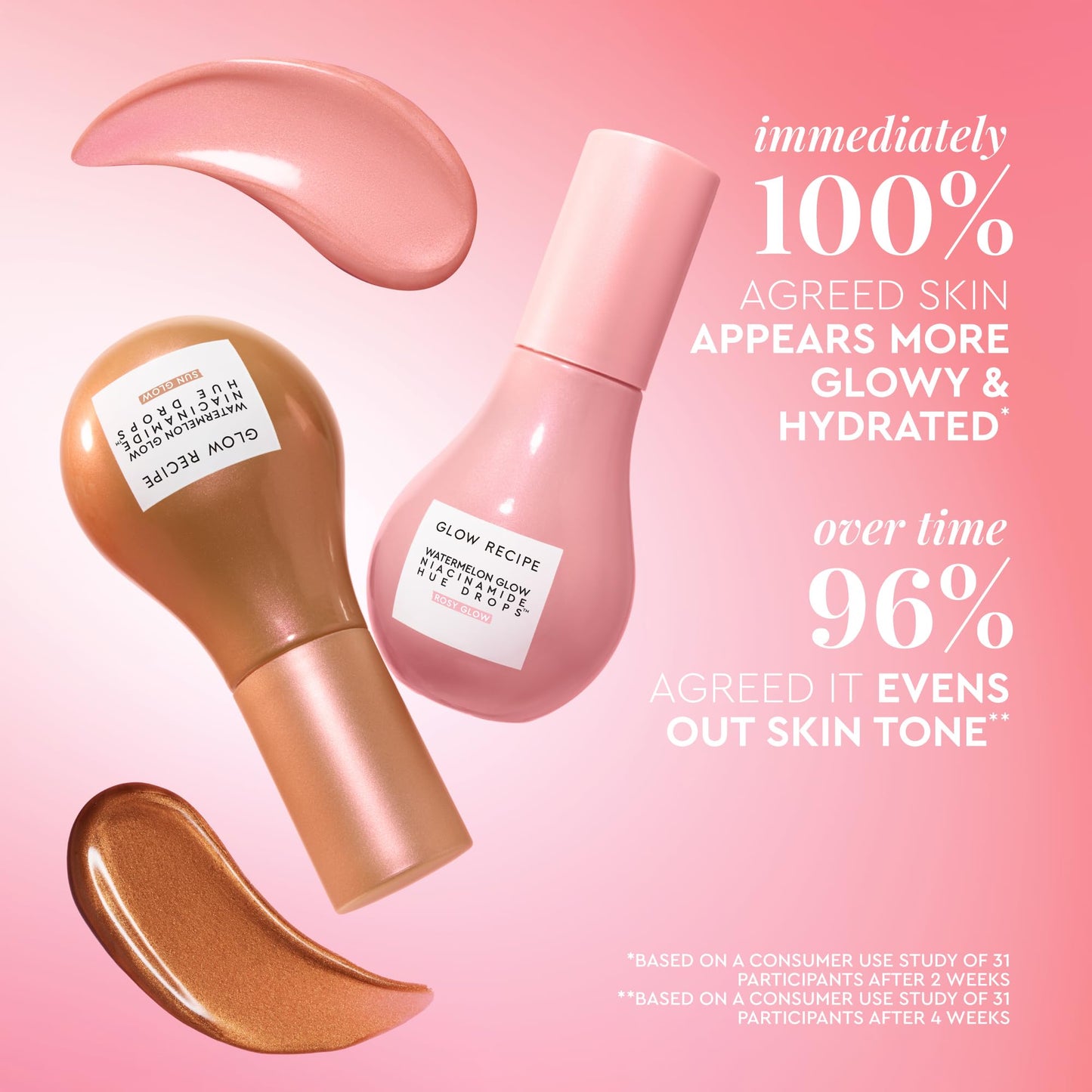 Glow Recipe Hue Drops Bronzing Drops, Tinted Face Serum, Glow Primer + Liquid Highlighter, Niacinamide + Hyaluronic Acid, Radiant Warm Glow, Rosy Glow (40ml)