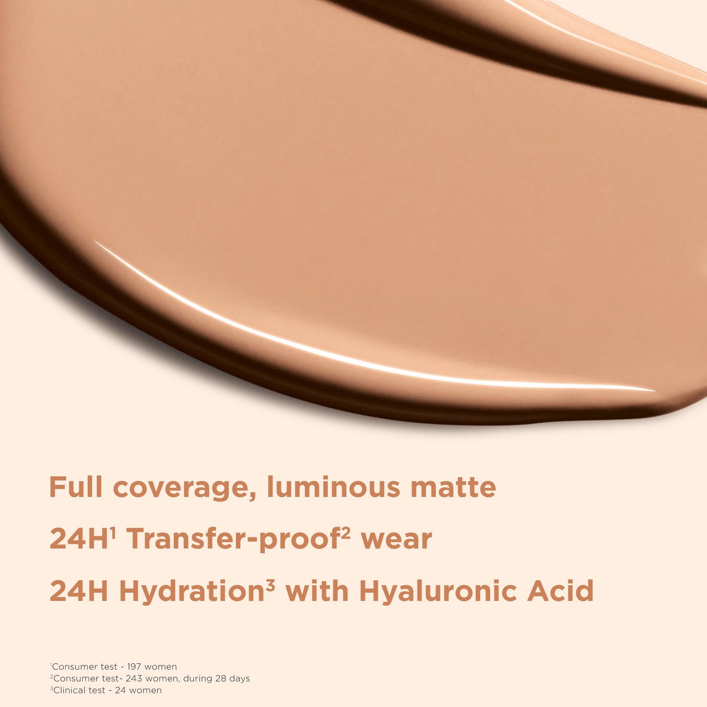Clarins Skin Illusion Longwear Full Coverage Foundation|Luminous Matte Finish|24H Hold and 24H Hydration|Natural Looking|Transfer, Sweat and Smudge Proof| Contains Hyaluronic Acid|1 Fl Oz, 107C
