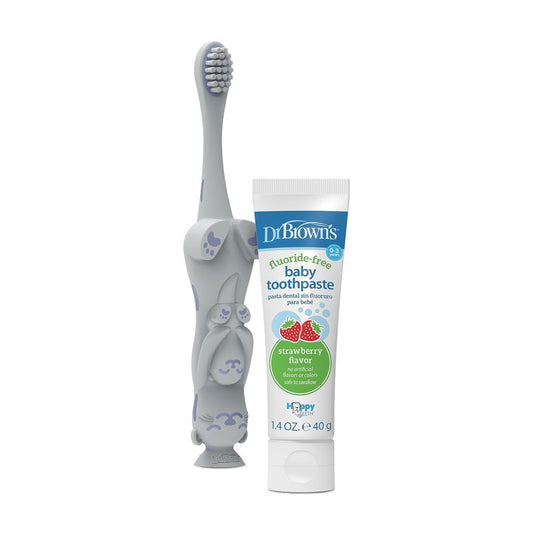 Variety Pack: Dr. Brown's Toddler Toothbrush, Otter, 1-Pack and Baby Toothpaste, Strawberry Flavor, 40g
