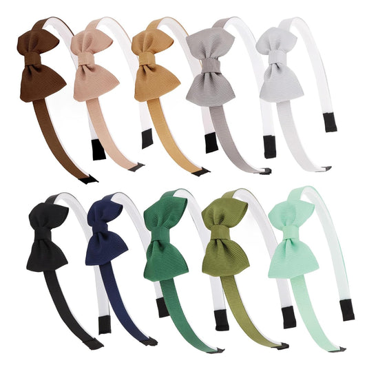 Toddler Headbands with Bows - Soft, Cute Hair Accessories for Girls (10pcs)