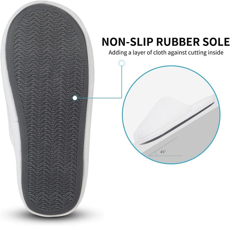 Luxury Spa Slippers - Cotton Memory Foam Non-Slip Closed Toe | Washable for Hotel, Travel, Bride, Men & Women