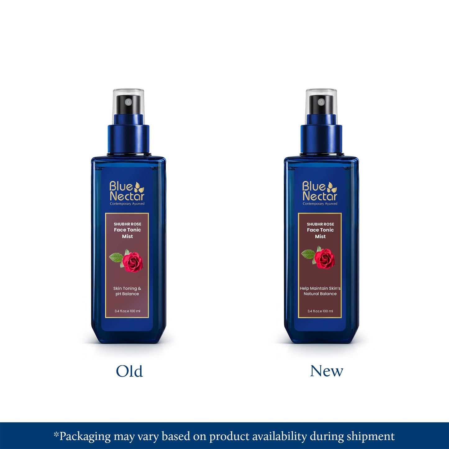 Blue Nectar Shubhr Steam Distilled Rose Toner Water & Face Tonic Mist (3.4 fl oz)