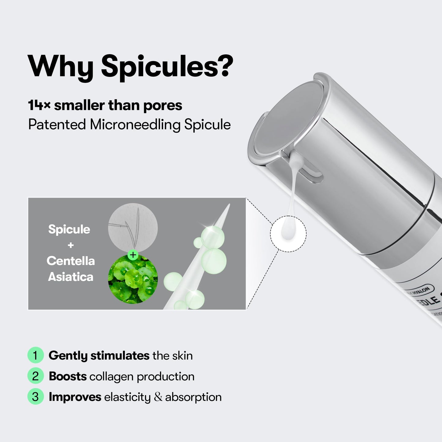 VT COSMETICS CICA Reedle Shot 100, Spicule Microneedling Serum for Pore Care & Exfoliation, Exosome, Centella Asiatica for Glass Skin, Skin Texture, Korean Liquid Skin Booster (1.69 Fl Oz / 50ml)