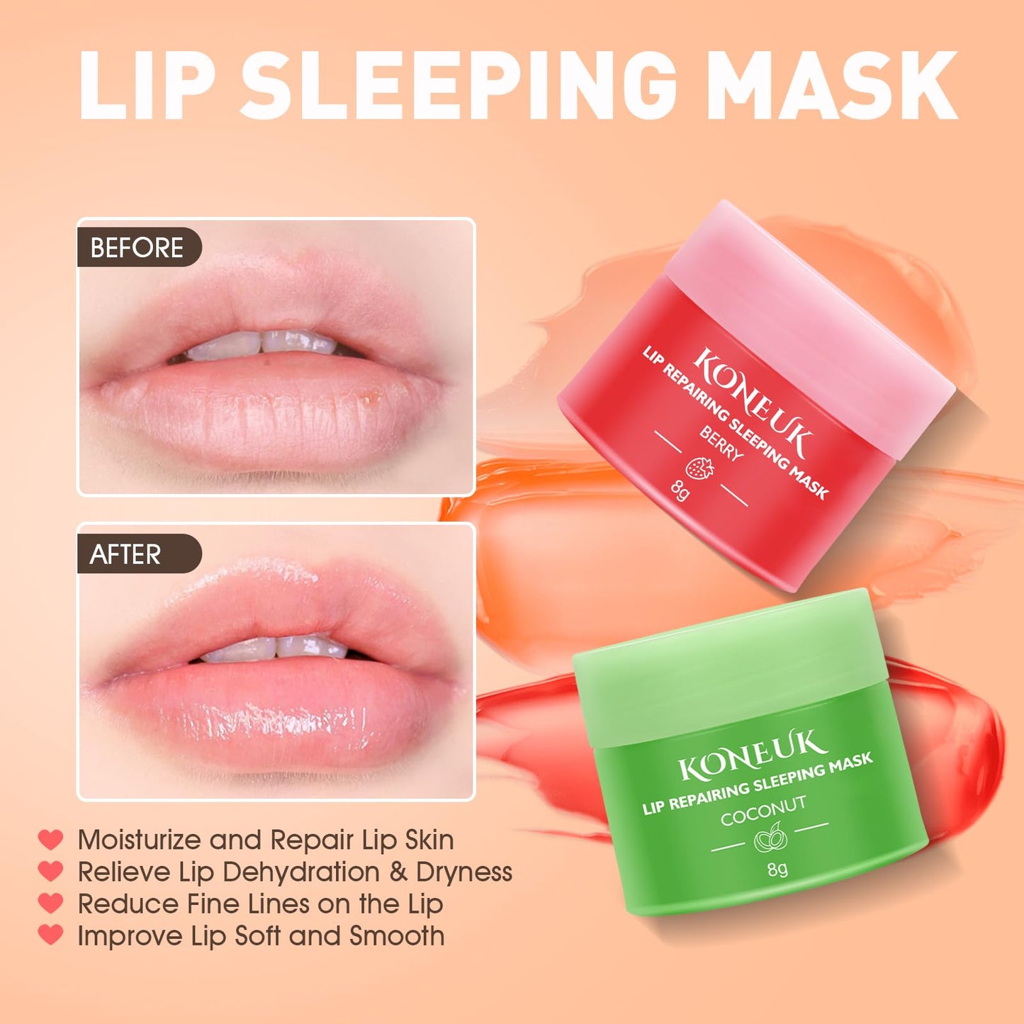 12 Pack Lip Sleeping Mask Set, Overnight Lip Skincare, Nourish and Hydrate Lip Mask With Vitamin C and Coconut Oil, Lip Balm for Dry Lips, Bulk Gifts for Women