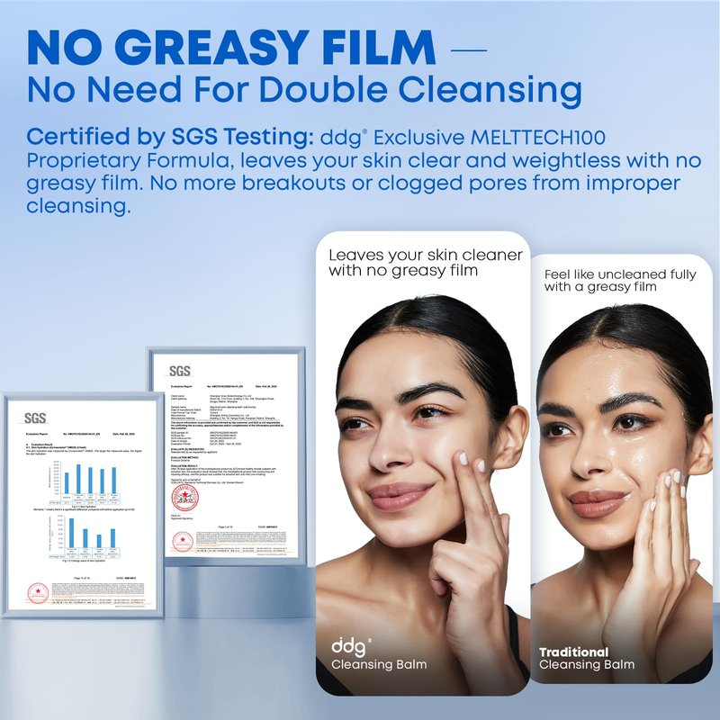 ddg Soft Moist Cleansing Balm Set-Make Remover Balm for Sensitive Skin,Eye Makeup Remover & Facial Cleanser for Waterproof Makeup Removal,Vegan Plant Oils,Nourishing & Hydrating