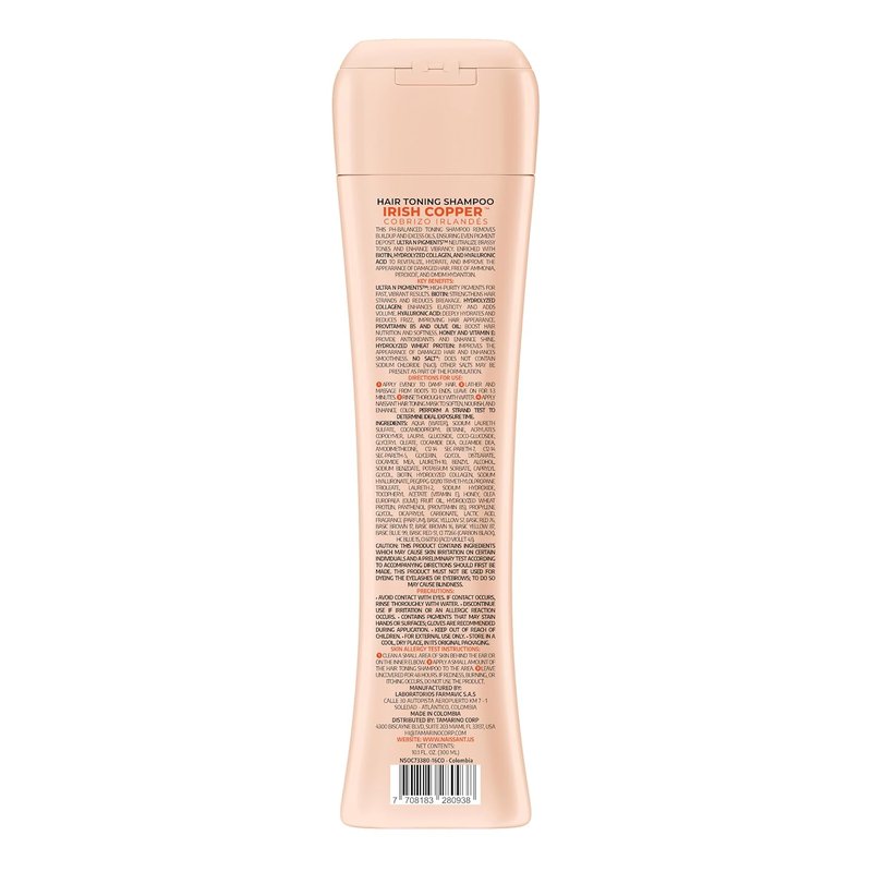 Irish Copper Hair Toning Shampoo - Ultra High-Purity Pigments for Deep Copper Tone | 10.1 Fl. Oz | Paraben & Sulfate Free