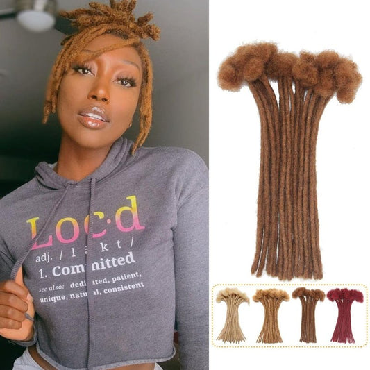 #30 Auburn Brown Loc Extensions Human Hair Dreads Extensions Dreadlock Extensions Human Hair Locs Extensions for Men Women Kids 0.4 cm 6 Inch 30 Strands Real Human Hair Locs Handmade Permanent Locs