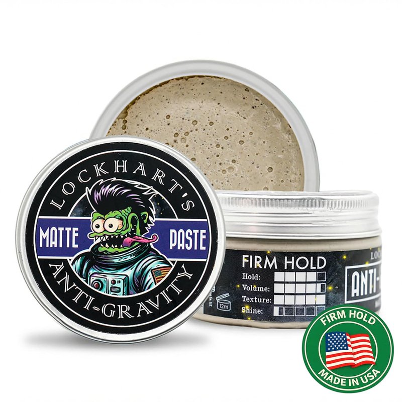 Lockhart's Anti-Gravity Matte Hair Paste | Handcrafted Clay Pomade for Men - High Texture, Low Shine - Cucumber & Rosemary Extract (3.4oz)