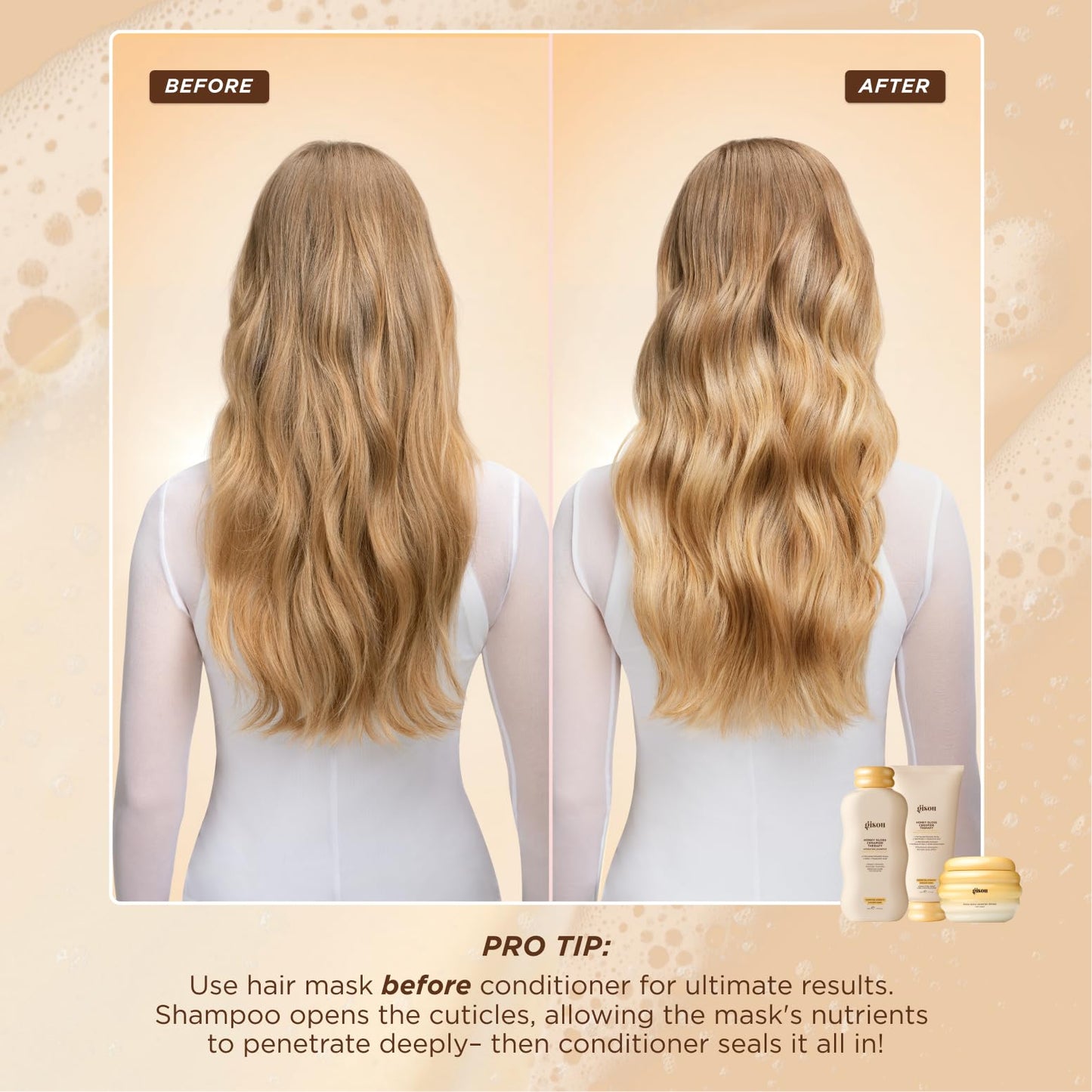 Gisou Honey Gloss Ceramide Therapy Hair Mask – Deep Repair & Hydration with Mirsalehi Honey, Ceramides & Hyaluronic Acid, 7.8 fl oz