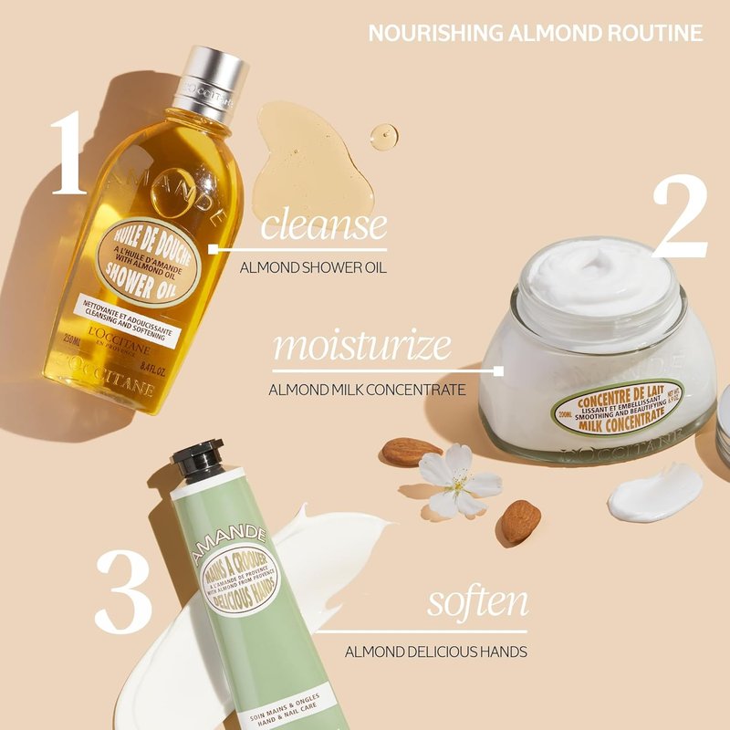 L’Occitane Almond Hand Cream - Hydrating & Nourishing Formula for Soft, Moisturized Skin | Vegan & Fast-Absorbing
