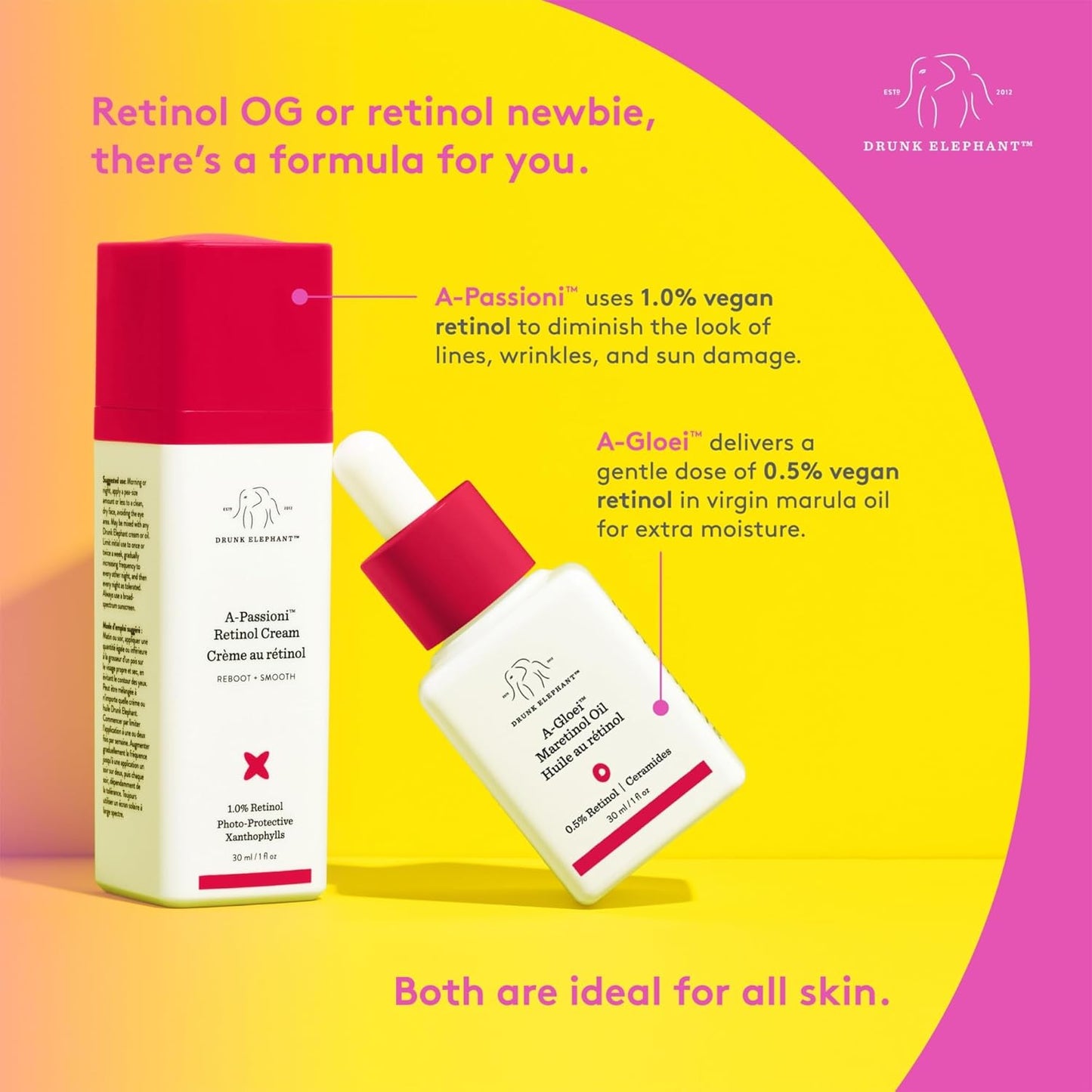 Drunk Elephant A-Passioni Retinol Cream - 1% Retinol Serum for Youthful Skin | 30 ml/1 fl oz