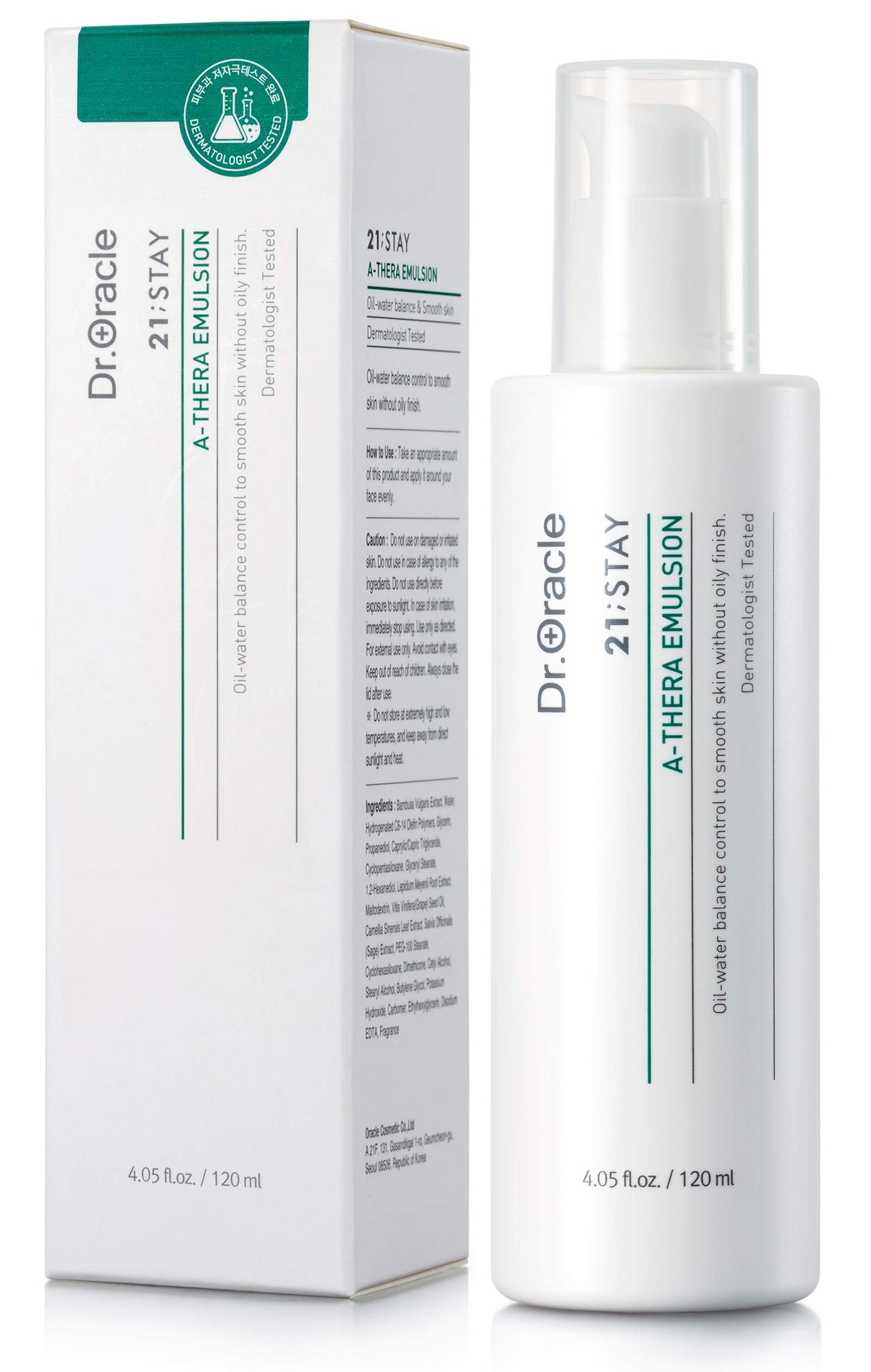 DR.ORACLE A-Thera Emulsion Face Moisturizer Moisturizing Facial Lotion for Sensitive Skin, (4.05fl.oz) Dermatologist Tested, 21;STAY