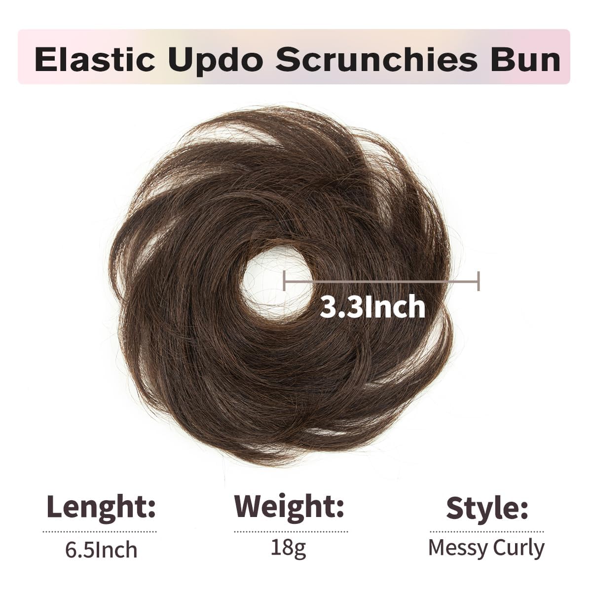 Messy Bun Hair Piece - 2 PCS Dark Brown Soft Fluffy Scrunchies for Easy Updos | Ideal for Women & Kids