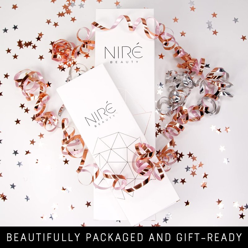 Niré Eye Brush Set - Premium Eye Makeup Brushes for Flawless Application | Includes Eyeshadow, Eyebrow Brush & Tweezers in Rose Gold