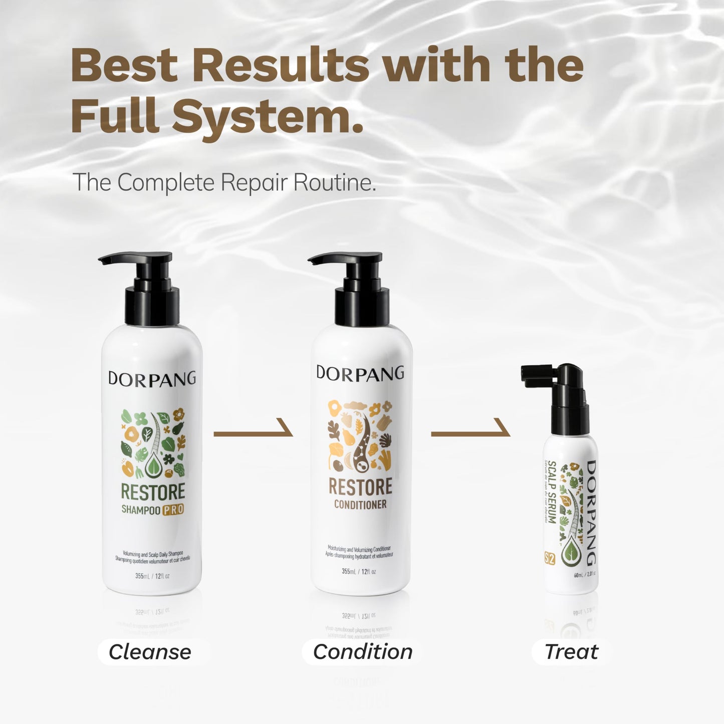 DORPANG Deep Conditioner for Damaged Hair, Hair Mask Keratin Treatment with KeraMatch™, Repairs Split Ends Moisturizing & Volumizing, Lightweight Color Safe Formula 12 fl oz