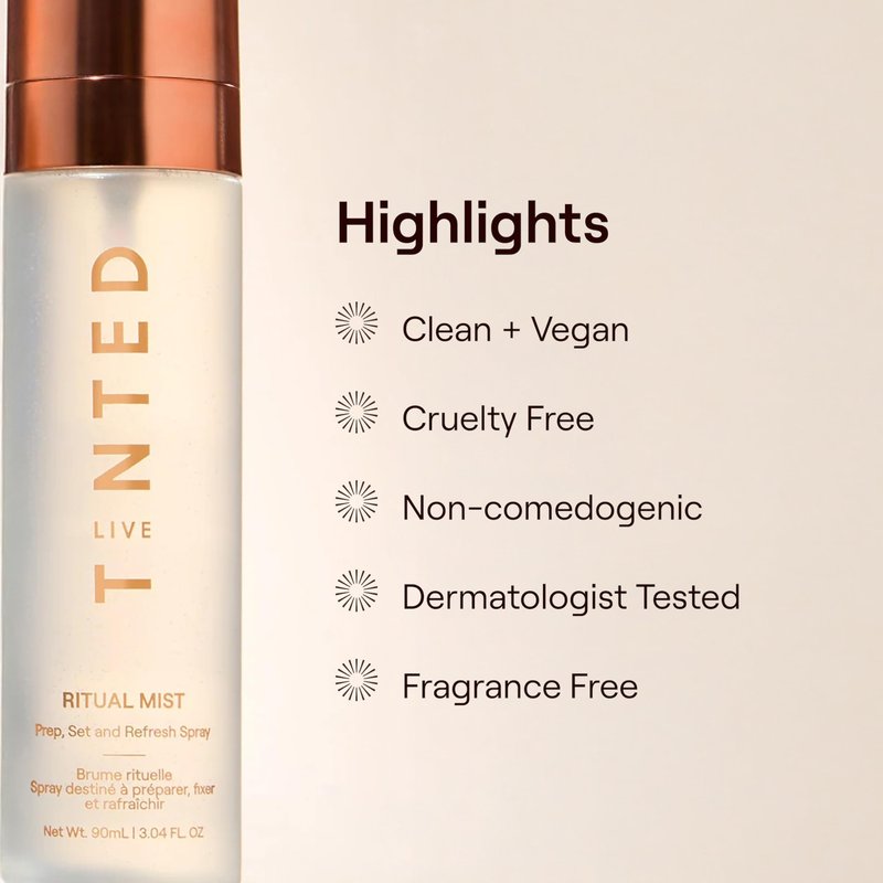 Live Tinted Ritual Mist Prep, Set, and Refresh Makeup Setting Spray - Long-Lasting Finish for Up to 16HR Wear - Lightweight and Waterproof Formula