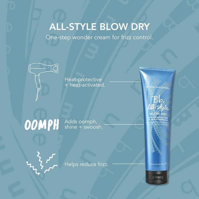 Bumble and bumble. All-Style Blow Dry Heat Protective Styling Cream | Anti Frizz Cream | Adds Bounce and Shine | For Fine to Medium, Wavy to Straight Hair Types | 5 Fl Oz