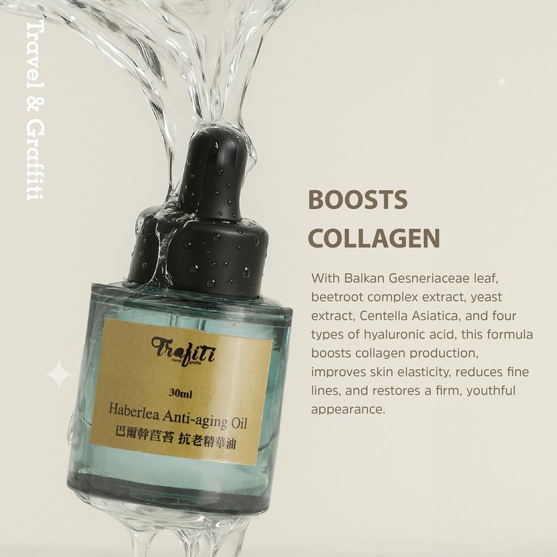Trafiti Haberlea Oil – Natural Anti-Aging Moisturizer for Dry Skin, Fine Lines & Wrinkles, Lightweight Face Oil for Hair & Body – All Skin Types – Made in Taiwan – 25ml / 0.85 fl oz