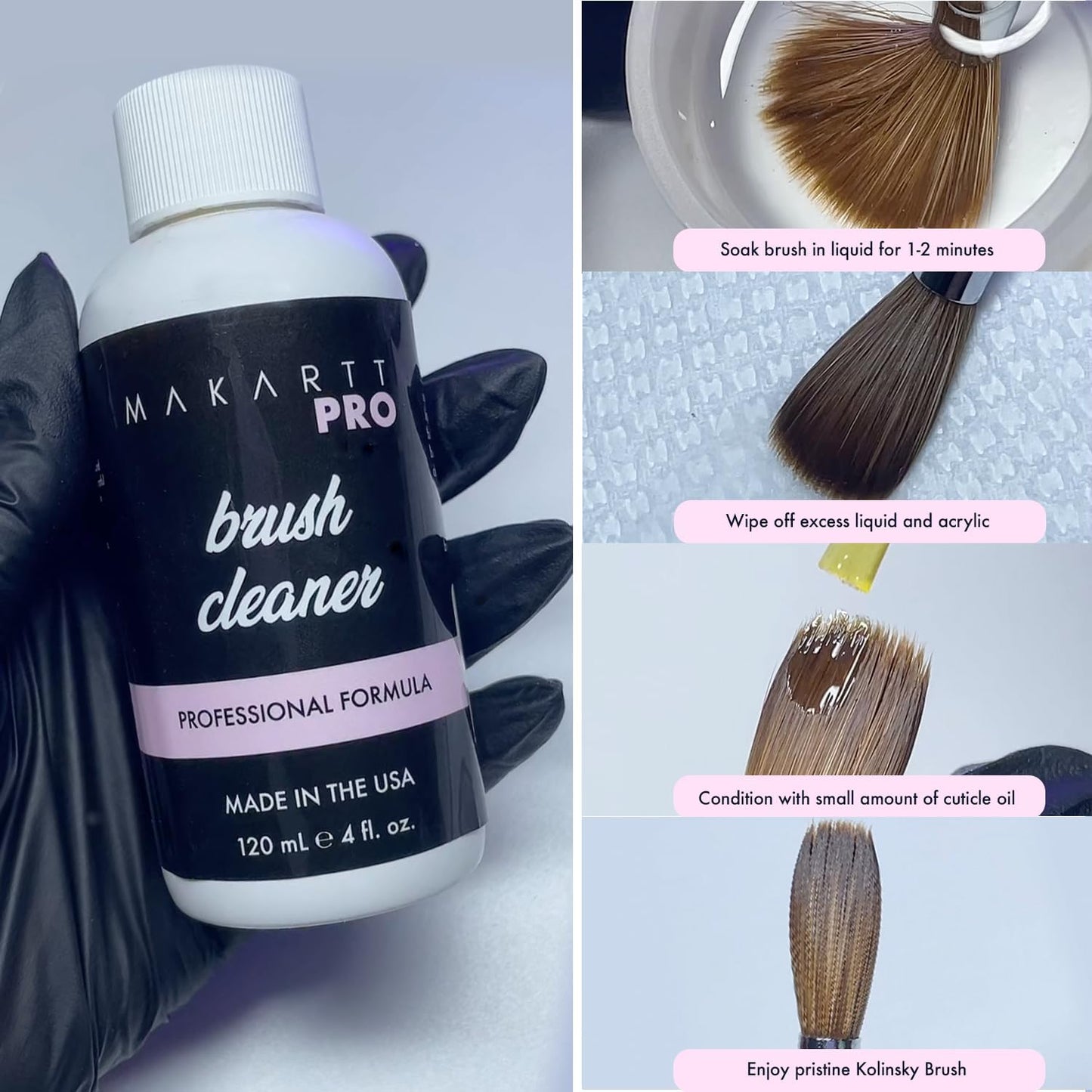 MakarttPro Kolinsky Acrylic Nail Brush Size 12 – 100% Pure Kolinsky Hair for Acrylic Application, Bigger Bead Control, Anti-Clogging, Acetone Resistant Handle