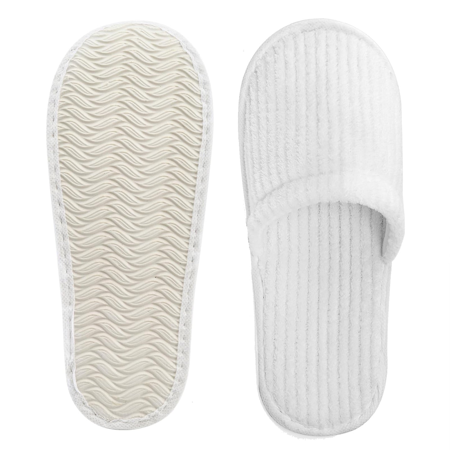 Frcctre 20 Pairs White Disposable Slippers, Closed Toe Soft Coral Fleece SPA Slippers for Women and Men, Comfortable Non-Slip Disposable Slipper for Travel Guests Hotel Home Salon