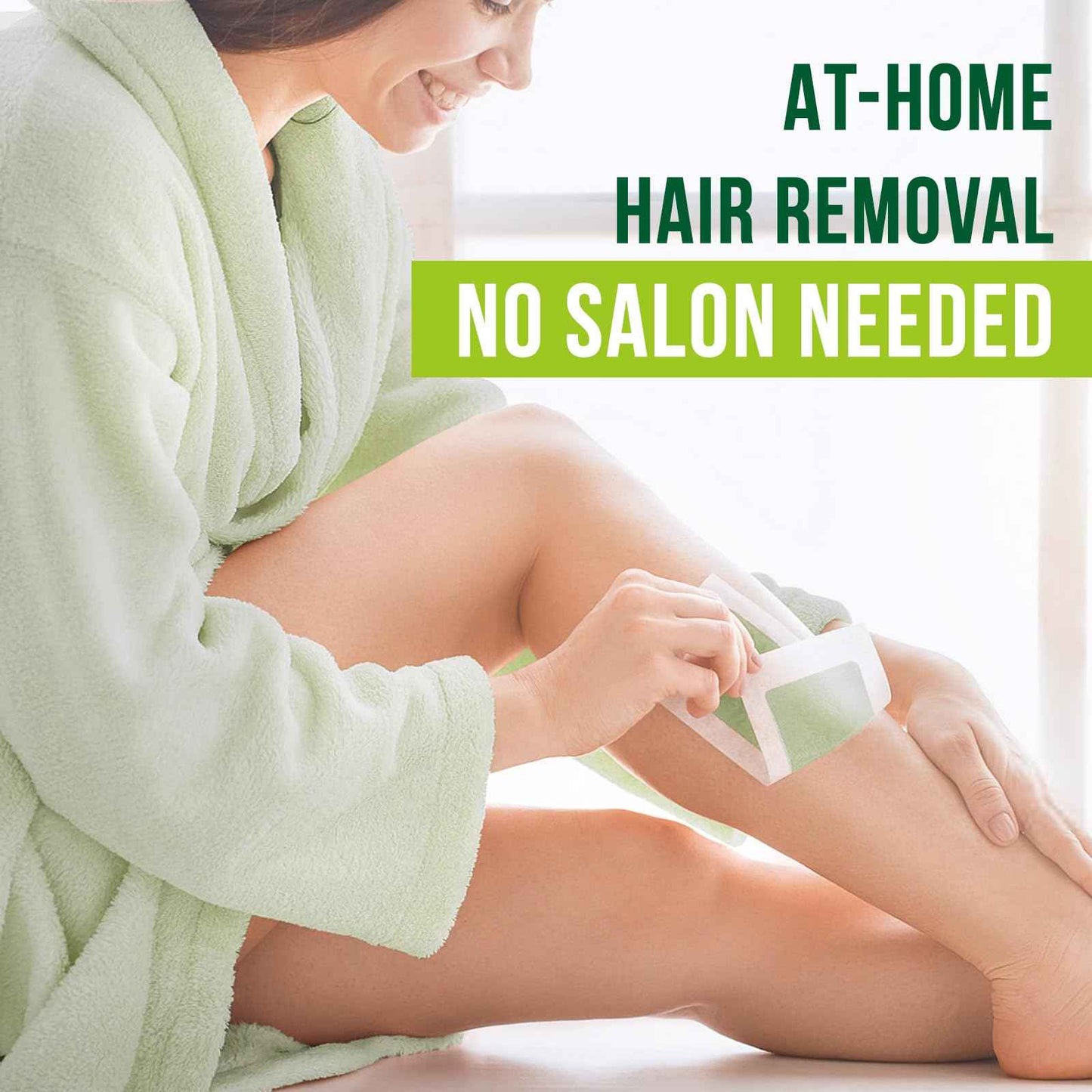 Wax Strips for Hair Removal Kit: 60 Pieces 40 Body & 20 Facial Waxing Strips for Face, Eyebrow, Arms, Legs, Underarm, and Bikini