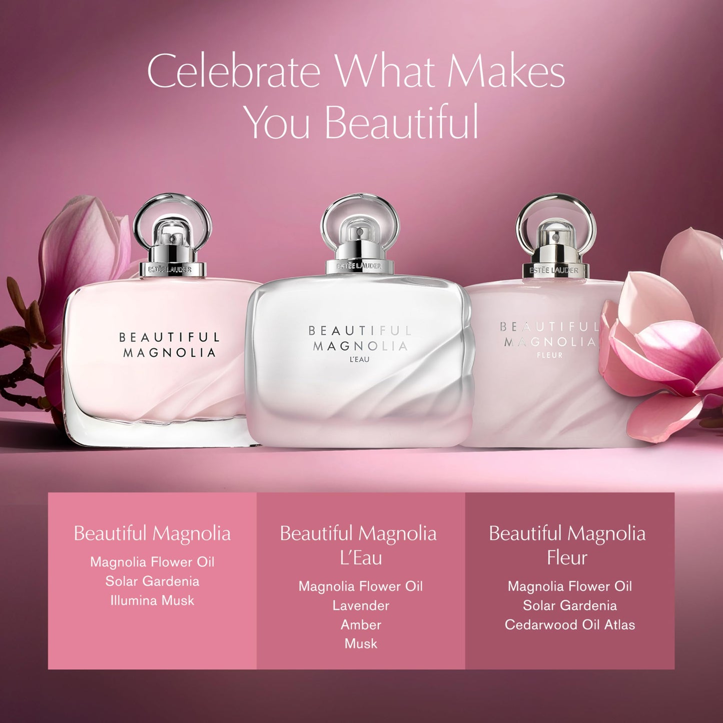 Estée Lauder Beautiful Magnolia Fleur Eau de Parfum Spray with Notes of Lush Magnolia, Solar Gardenia Accord & Serene Cedarwood | Perfumes for Women, 3.4 Fl Oz