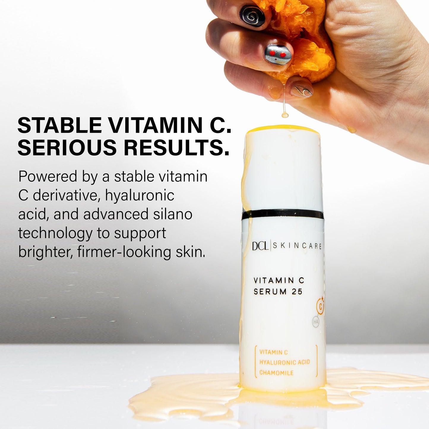 DCL Skincare Vitamin C Serum 25 with Ethyl Ascorbic Acid & Hyaluronic Acid, 1 fl oz