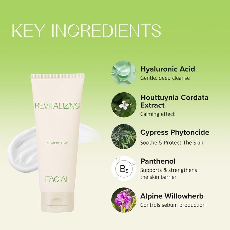KLAVUU Revitalizing Deep Pore Care Face Wash | Hydrating Facial Cleanser for Sensitive skin with Hyaluronic Acid & Panthenol | Removes Makeup Gently | Fragrance Free - 5.07floz