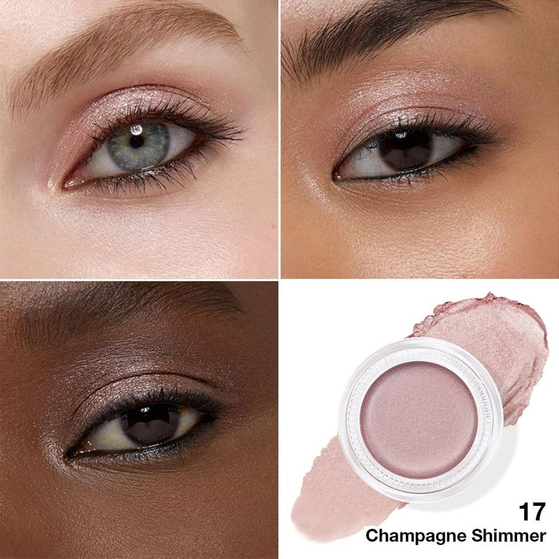 Single Cream Eye Shadow Palette - Champagne Shimmer Metallic | High Pigment Waterproof for Mature Skin