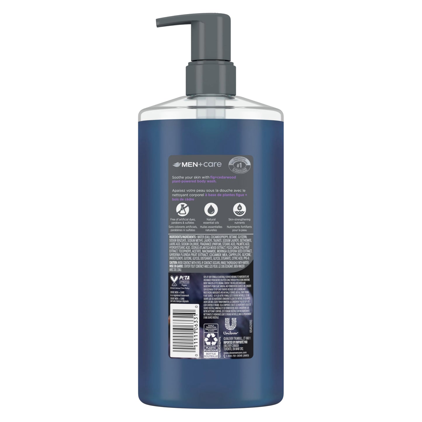 DOVE MEN Fig + Cedarwood Moisturizing Body Wash | #1 Dermatologist Body Wash for Men, Sulfate Free, Paraben Free, & Dye Free | 26oz