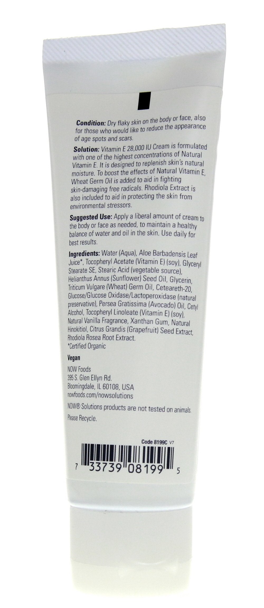 NOW Foods Vitamin E Cream 28,000 IU - 4 oz. (Two Pack)