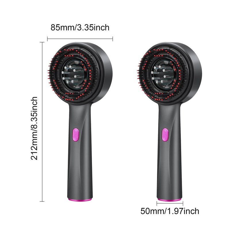 XDMOOS Red Light Dot Scalp Massager - 72-Point Vibration Comb for Hair Care, 3 in 1 Hair Oil Applicator,ipx7 Waterproof Scalp Oil Applicato,Rechargeable Home Use Device with Safety Indicator（Black）