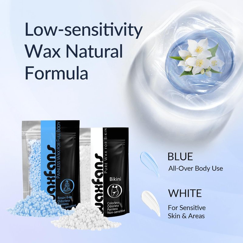Smart Waxing Kit for Women - Wax Kits for Hair Removal | Auto Keep-Warm Function, 2 Auto Modes (Sensitive/Body), Smart Digital Wax Warmer for Beginner, with 4 Packs Wax Beads & Tools