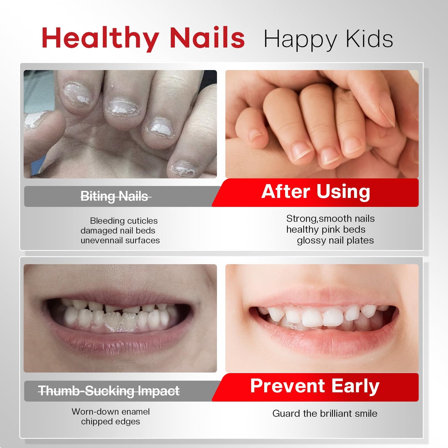 Glamonade Nail Biting Prevention For Kids: 12ml Extra Bitter No Bite Nail Polish Thumb Sucking Deterrent 48H Long-Lasting Matte Clear Strength Nail Repair for Damaged Nails Care & Habit Breaker Aid